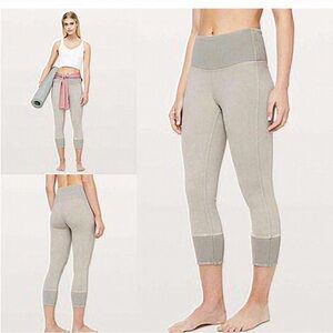Lululemon French Clay Wunder Under Crop 23” Ribbed Leggings Size 8